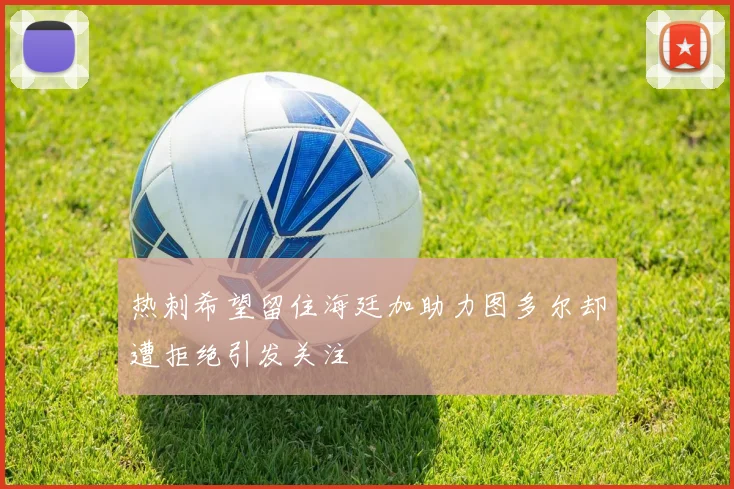 热刺希望留住海廷加助力图多尔却遭拒绝引发关注